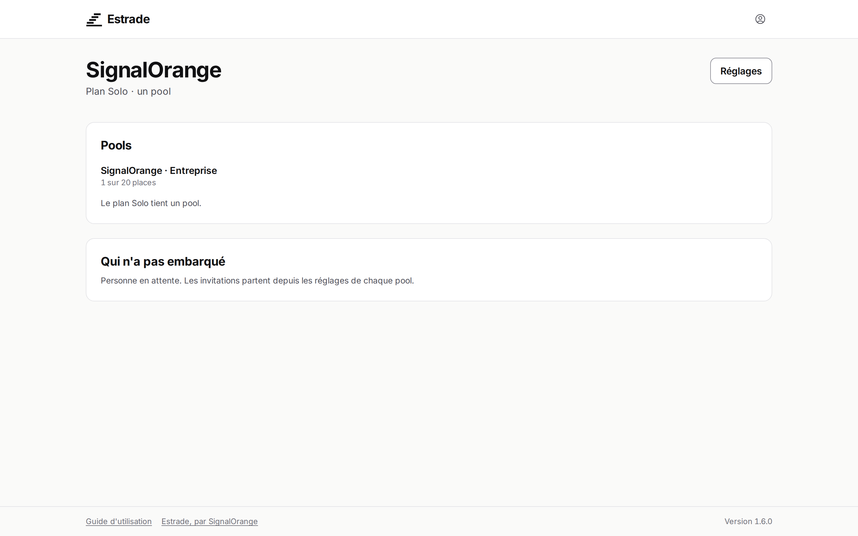Une organisation et ses pools